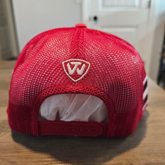 Wisconsin Badgers Snapback Trucker Hat Cap Red 3D Script Embroidered TOW Retro - Picture 6 of 8